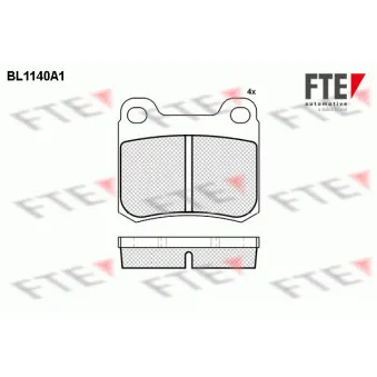 Jeu de 4 plaquettes de frein arrière FTE BL1140A1