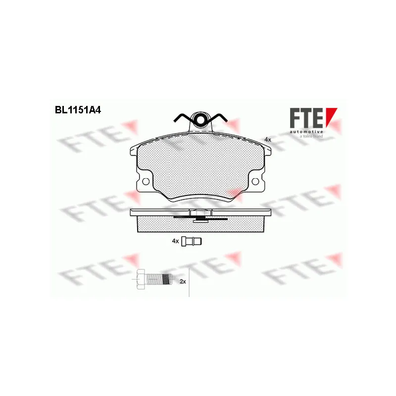 Jeu de 4 plaquettes de frein avant FTE BL1151A4