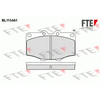 Jeu de 4 plaquettes de frein avant FTE BL1154A1