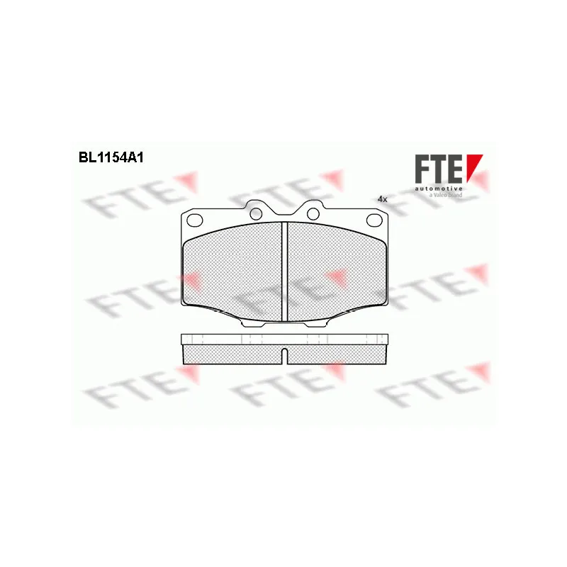 Jeu de 4 plaquettes de frein avant FTE BL1154A1