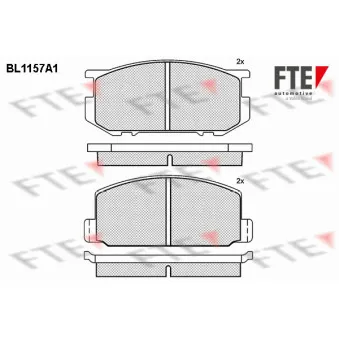 Jeu de 4 plaquettes de frein avant FTE BL1157A1