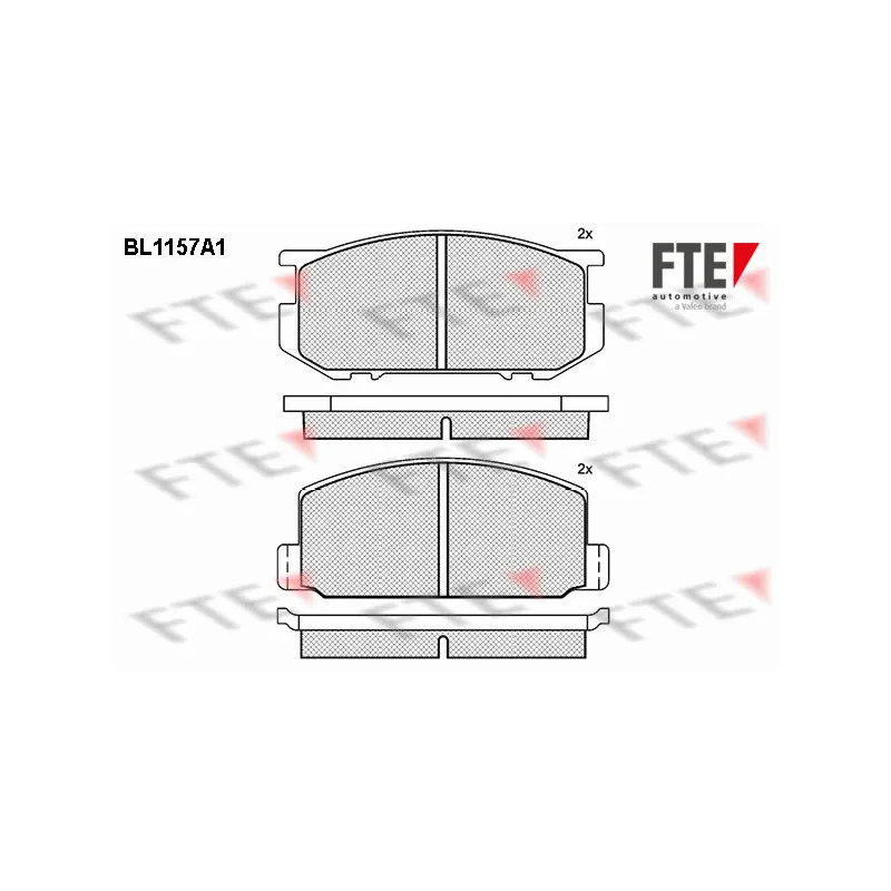 Jeu de 4 plaquettes de frein avant FTE BL1157A1