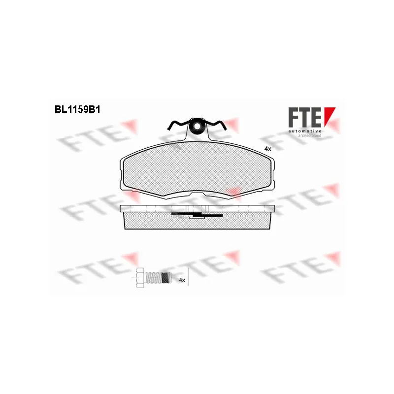 Jeu de 4 plaquettes de frein avant FTE BL1159B1
