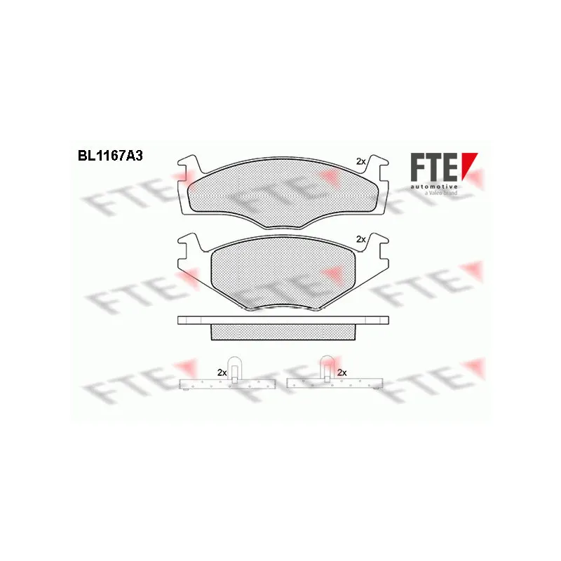 Jeu de 4 plaquettes de frein avant FTE BL1167A3