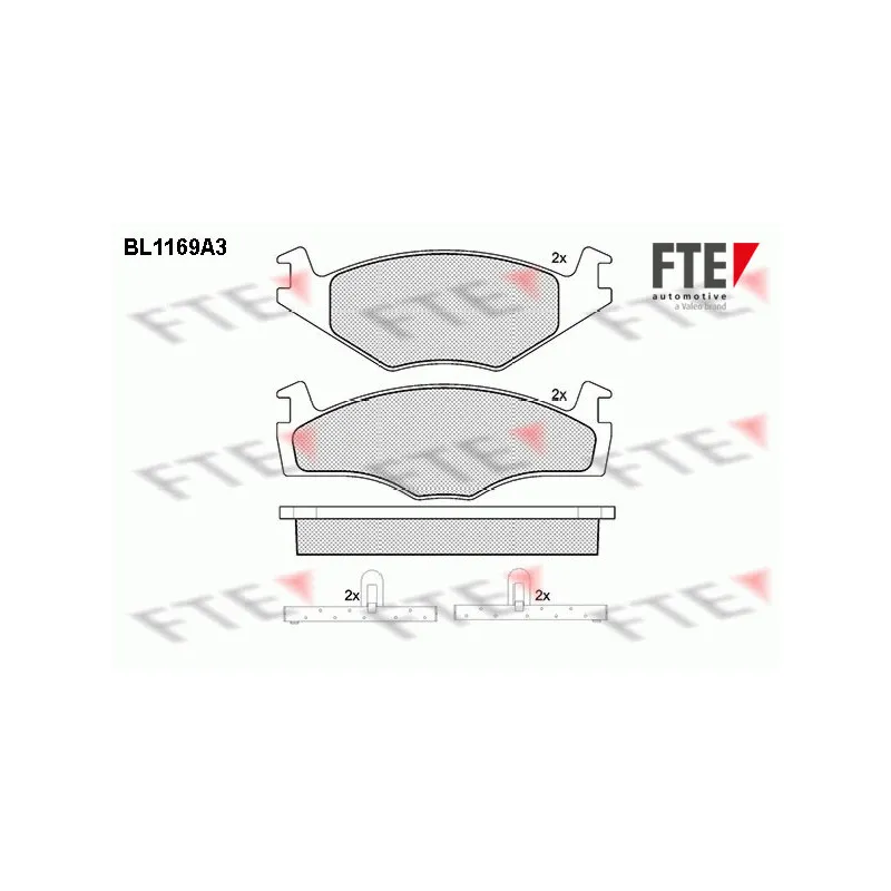 Jeu de 4 plaquettes de frein avant FTE BL1169A3