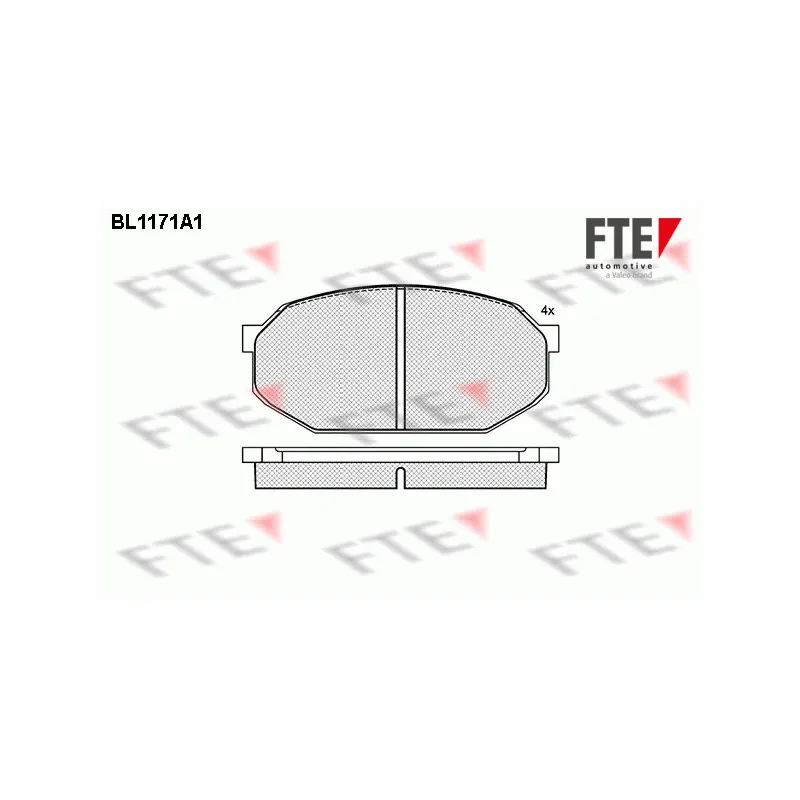 Jeu de 4 plaquettes de frein avant FTE BL1171A1
