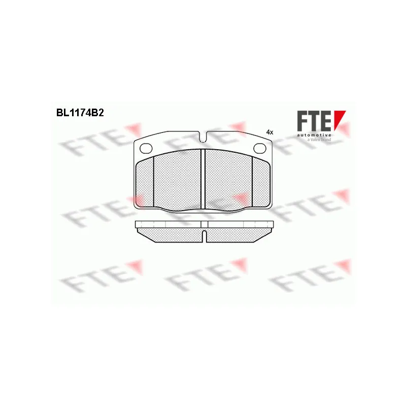 Jeu de 4 plaquettes de frein avant FTE BL1174B2