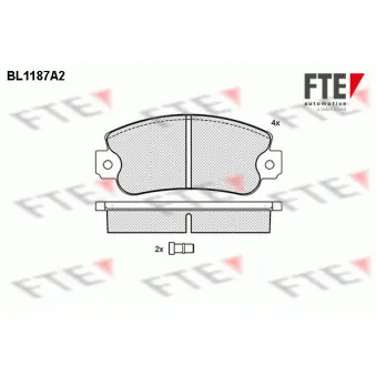 Jeu de 4 plaquettes de frein avant FTE BL1187A2