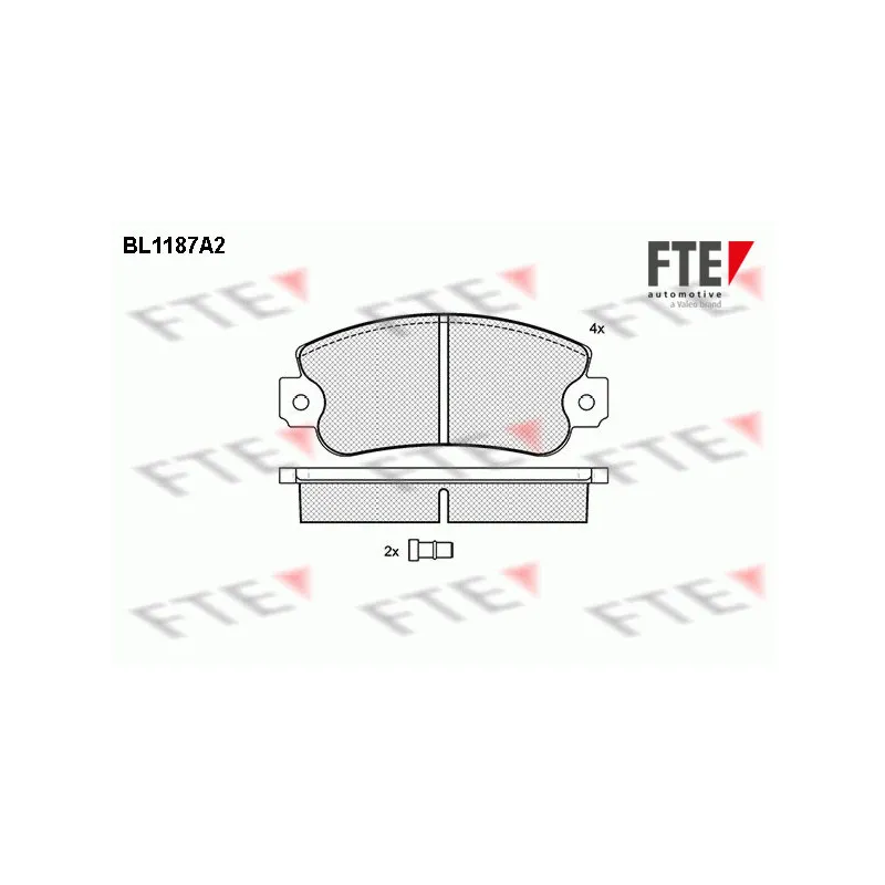 Jeu de 4 plaquettes de frein avant FTE BL1187A2