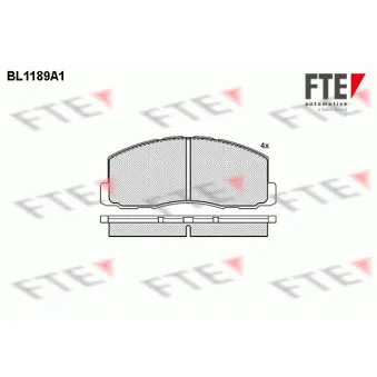 Jeu de 4 plaquettes de frein avant FTE BL1189A1