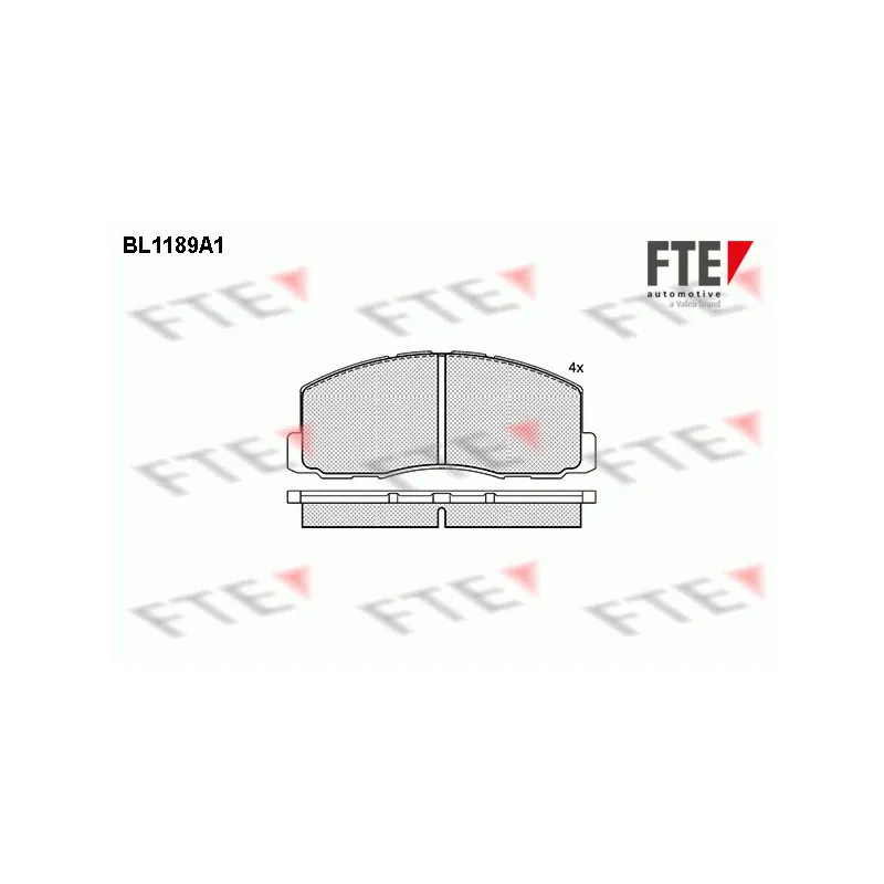 Jeu de 4 plaquettes de frein avant FTE BL1189A1
