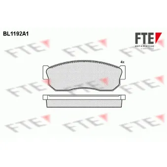 Jeu de 4 plaquettes de frein avant FTE BL1192A1