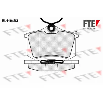 Jeu de 4 plaquettes de frein arrière FTE BL1194B3