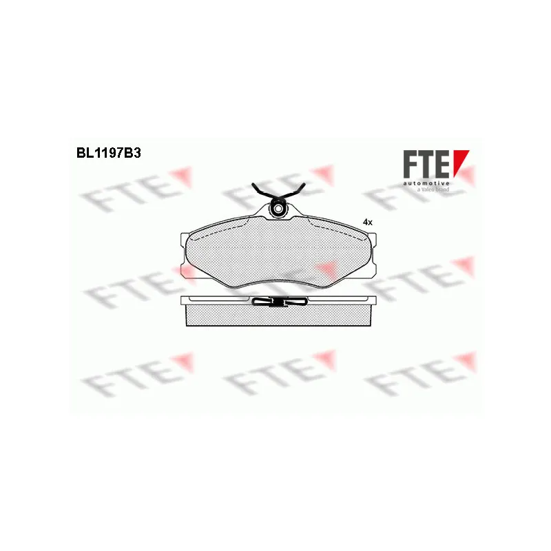 Jeu de 4 plaquettes de frein avant FTE BL1197B3