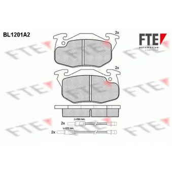Jeu de 4 plaquettes de frein avant FTE BL1201A2