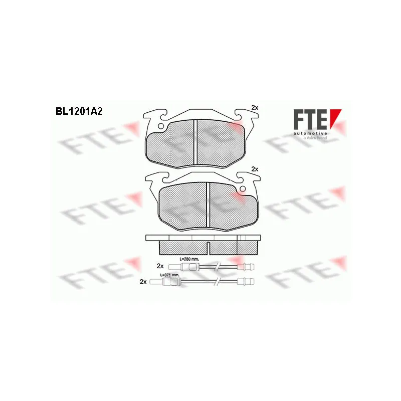 Jeu de 4 plaquettes de frein avant FTE BL1201A2