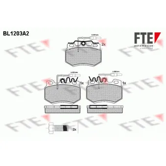 Jeu de 4 plaquettes de frein avant FTE BL1203A2