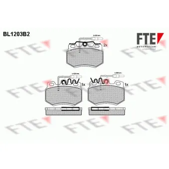 Jeu de 4 plaquettes de frein avant FTE BL1203B2