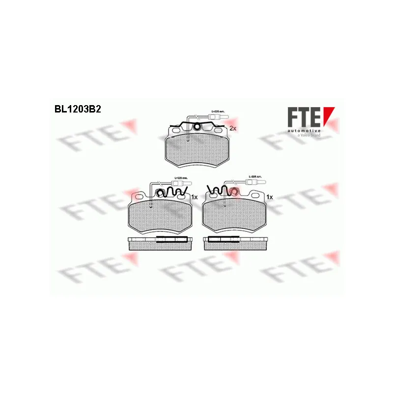 Jeu de 4 plaquettes de frein avant FTE BL1203B2