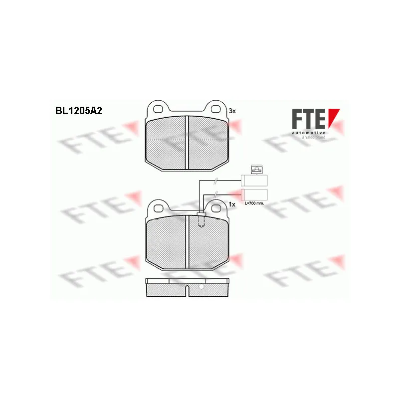 Jeu de 4 plaquettes de frein avant FTE BL1205A2