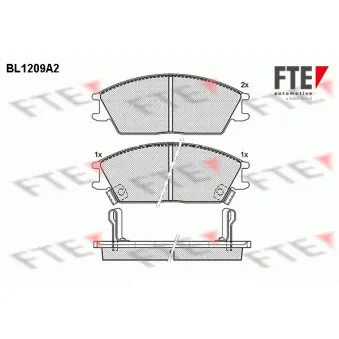 Jeu de 4 plaquettes de frein avant FTE BL1209A2