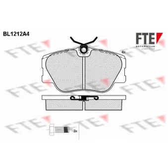 Jeu de 4 plaquettes de frein avant FTE BL1212A4