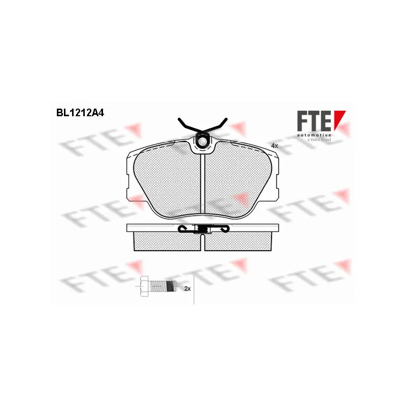 Jeu de 4 plaquettes de frein avant FTE BL1212A4
