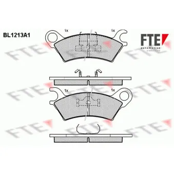 Jeu de 4 plaquettes de frein avant FTE BL1213A1