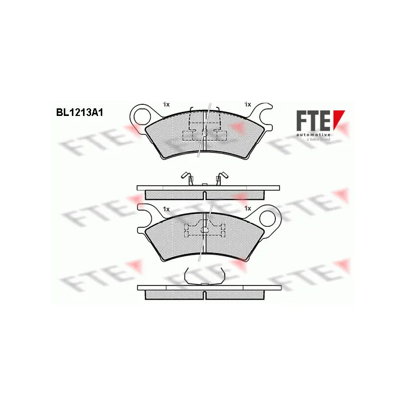 Jeu de 4 plaquettes de frein avant FTE BL1213A1