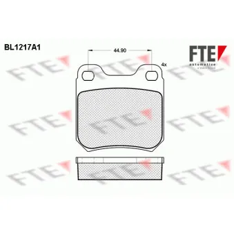 Jeu de 4 plaquettes de frein arrière FTE BL1217A1