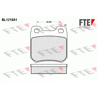 Jeu de 4 plaquettes de frein arrière FTE BL1218A1