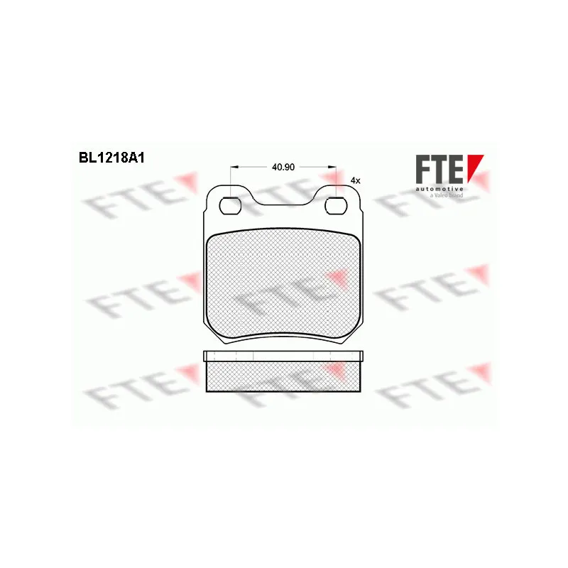 Jeu de 4 plaquettes de frein arrière FTE BL1218A1