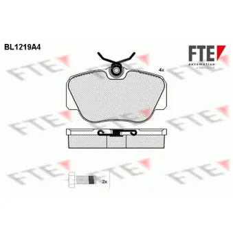 Jeu de 4 plaquettes de frein avant FTE BL1219A4