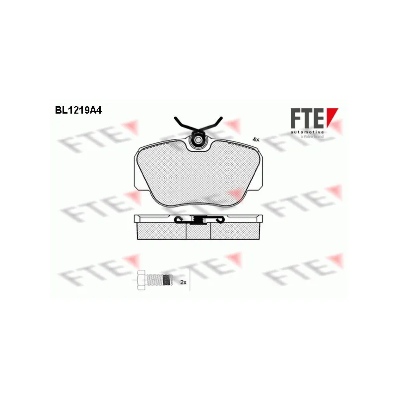 Jeu de 4 plaquettes de frein avant FTE BL1219A4