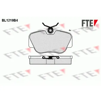 Jeu de 4 plaquettes de frein avant FTE BL1219B4