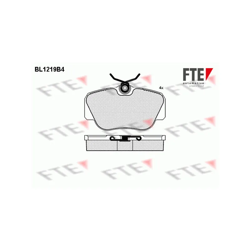 Jeu de 4 plaquettes de frein avant FTE BL1219B4