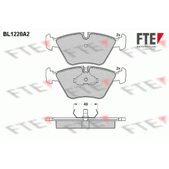 Jeu de 4 plaquettes de frein avant FTE BL1220A2