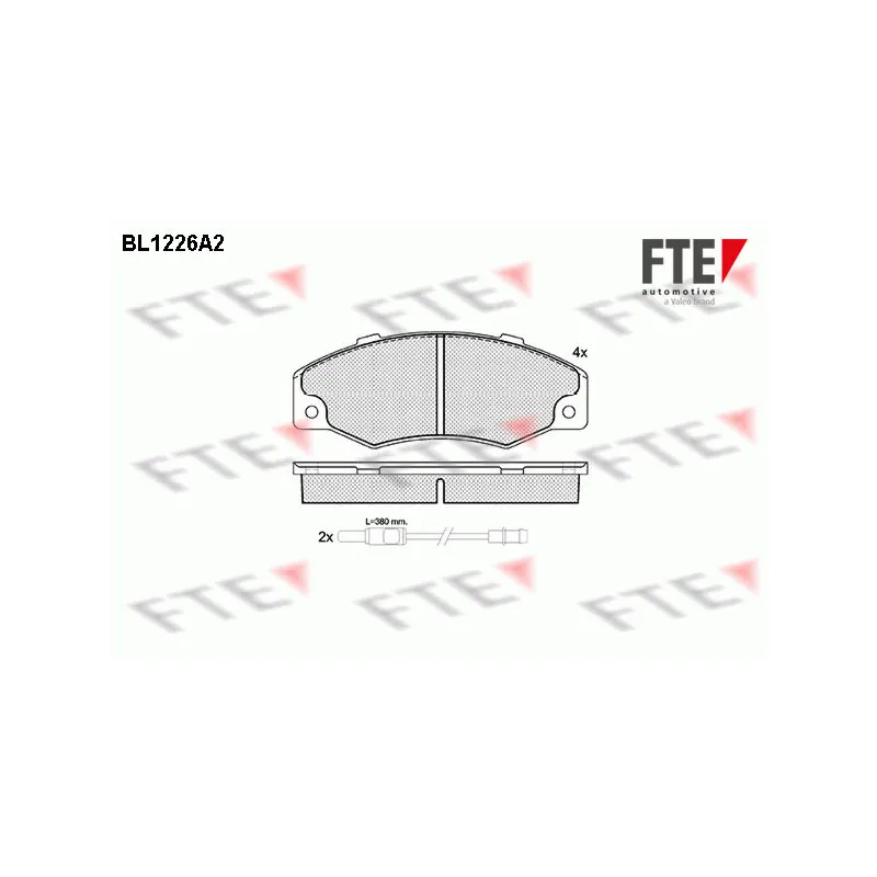 Jeu de 4 plaquettes de frein avant FTE BL1226A2