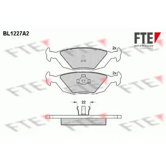 Jeu de 4 plaquettes de frein arrière FTE BL1227A2