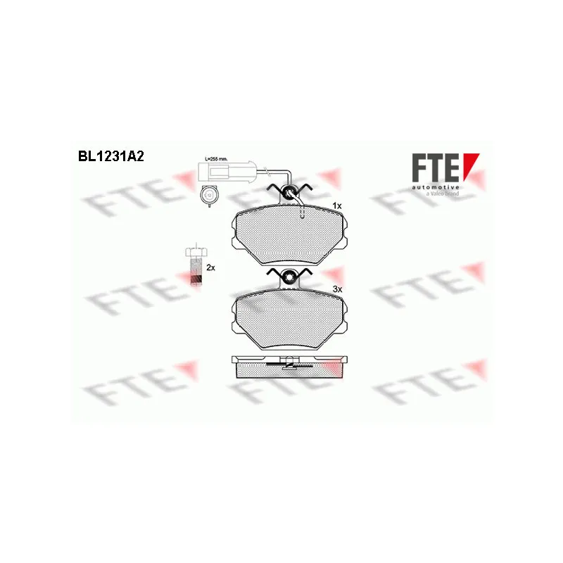 Jeu de 4 plaquettes de frein avant FTE BL1231A2