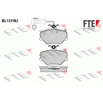 Jeu de 4 plaquettes de frein avant FTE BL1231B2