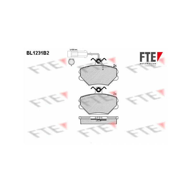 Jeu de 4 plaquettes de frein avant FTE BL1231B2