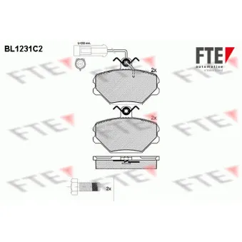 Jeu de 4 plaquettes de frein avant FTE BL1231C2