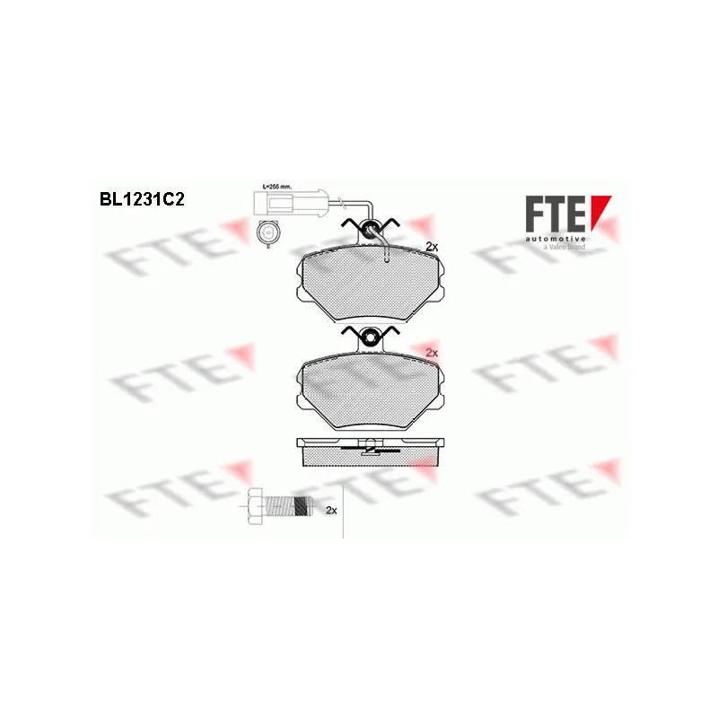 Jeu de 4 plaquettes de frein avant FTE BL1231C2