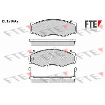 Jeu de 4 plaquettes de frein avant FTE BL1236A2