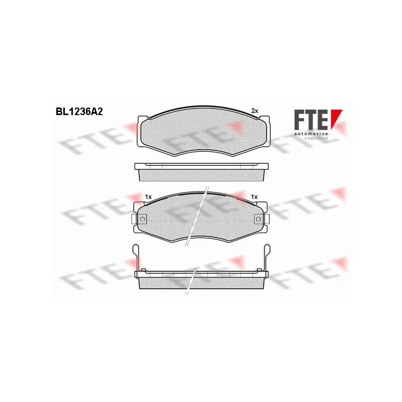 Jeu de 4 plaquettes de frein avant FTE BL1236A2
