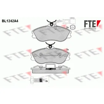 Jeu de 4 plaquettes de frein avant FTE BL1242A4