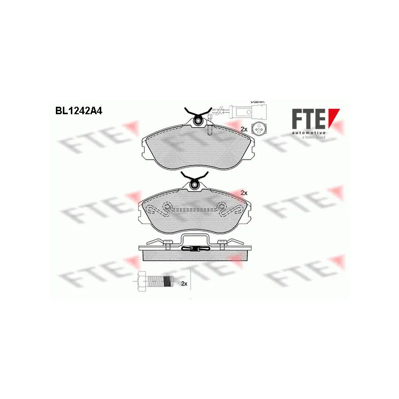 Jeu de 4 plaquettes de frein avant FTE BL1242A4