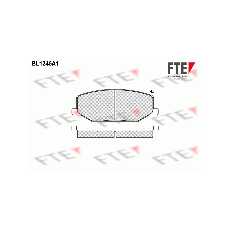 Jeu de 4 plaquettes de frein avant FTE BL1245A1