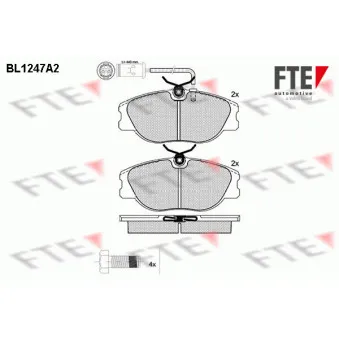 Jeu de 4 plaquettes de frein avant FTE BL1247A2